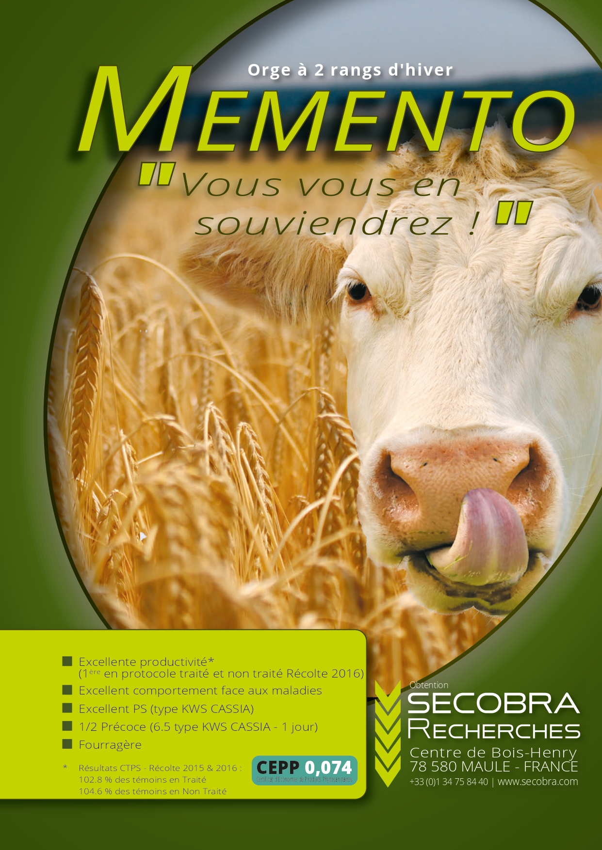 Memento - Orge d&rsquo;Hiver 2 rangs - Fourrag&egrave;re